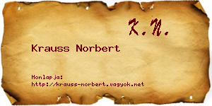 Krauss Norbert névjegykártya