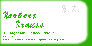 norbert krauss business card